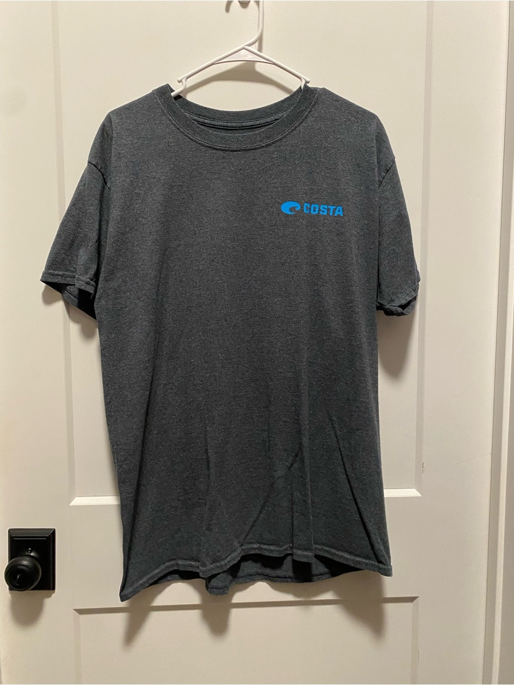 Costa Men's Large Charcoal Gray Logo T-Shirt